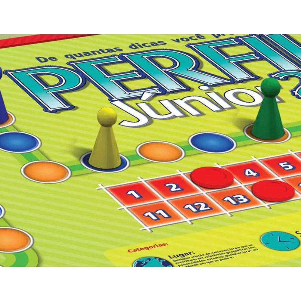 Jogo De Tabuleiro Infantil Perfil Junior Com Fichas E Peoes