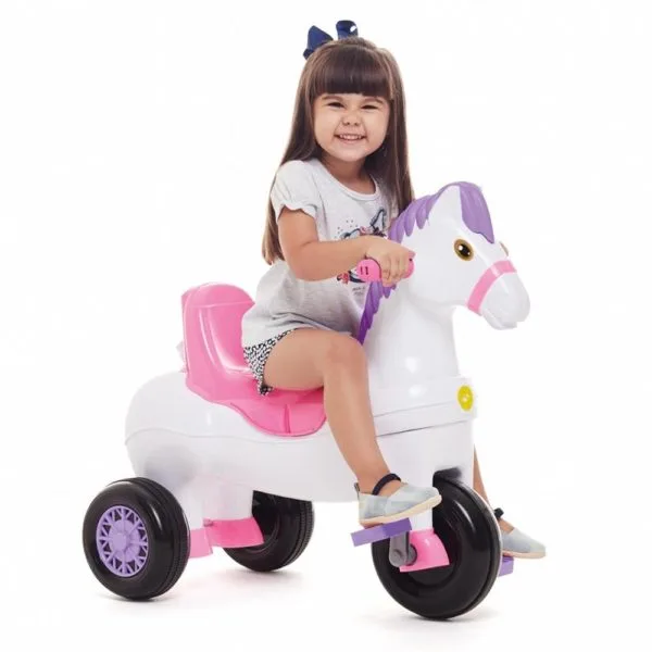 Triciclo Infantil Empurrar Passeio Poto Rosa Calesita 1012 - Imagem 3