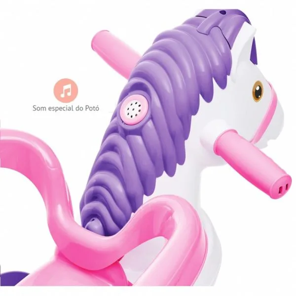 Triciclo Infantil Empurrar Passeio Poto Rosa Calesita 1012 - Imagem 5