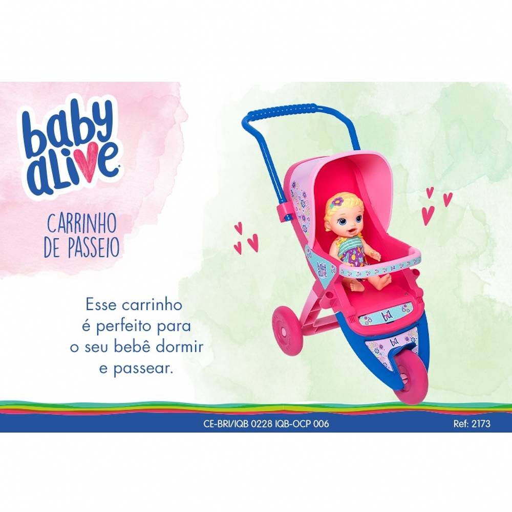 Carrinho De Boneca Passeio Baby Alive 3 Rodas Cotiplas Papelaria Pigmeu