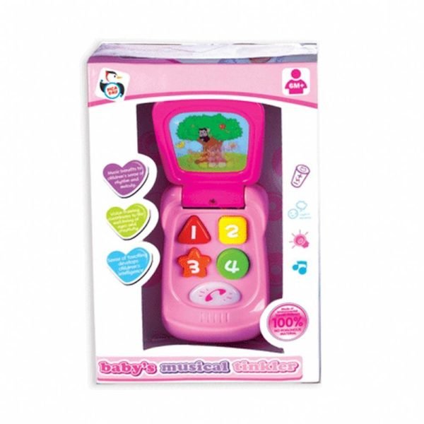 Celular Infantil Telefone Musical Rosa Com Som Luz Pica Pau