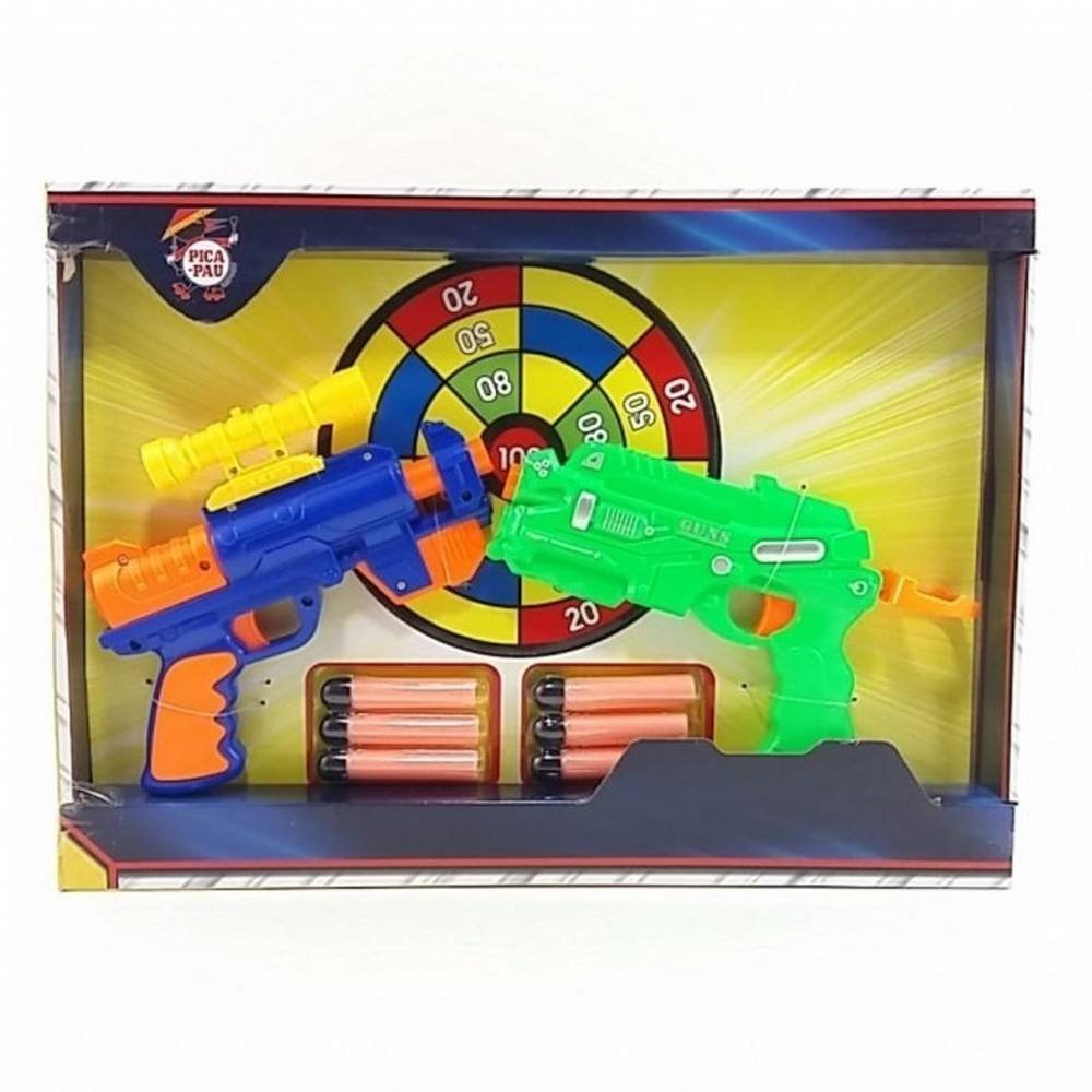 Kit Com Duas Armas Brinquedo Crianças Lança Dardos Infantil