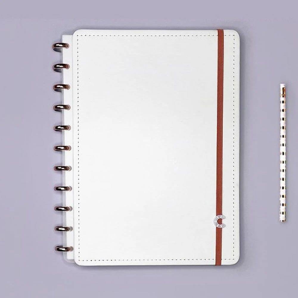 Caderno Inteligente Grande All White Branco e Rose Cigd4062 – Papelaria