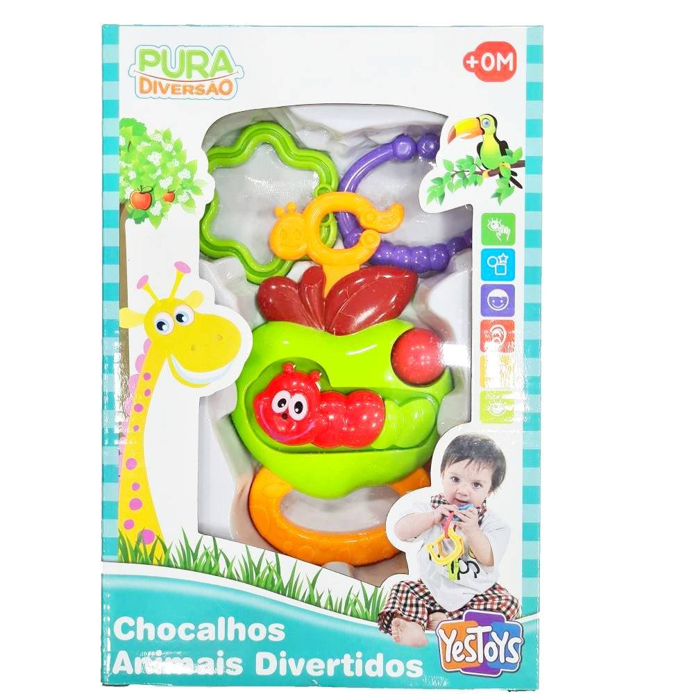 Chocalho Animais Divertidos Maca Com Minhoca Pura Diversao – Papelaria  Pigmeu