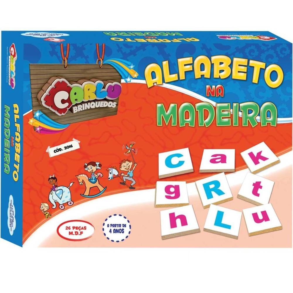 Jogo Educativo Alfabeto Movel Na Madeira 26Pcs +3Anos Carlu – Papelaria  Pigmeu