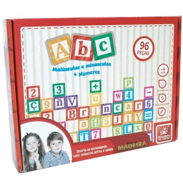 Jogo Educativo ABC Maiusculas e Minusculas 96 Pcs +4 Anos