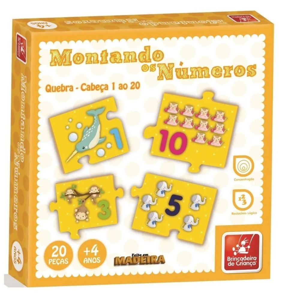 Jogo Educativo Montando Os Numeros em Madeira +4 Anos – Papelaria Pigmeu