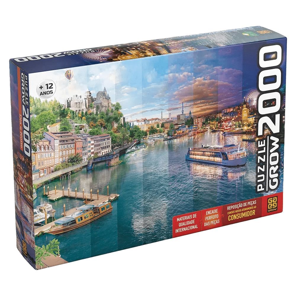 Quebra Cabeca Puzzle 2000 Pecas Dia e Noite Grow – Papelaria Pigmeu