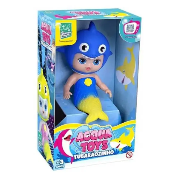 Boneca Acqua Toys Tubaraozinho Bebe Shark Azul Super Toys
