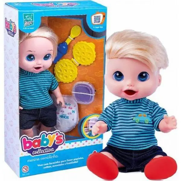 Boneco Babys Collection Come E Faz Coco de Massinha Supertoy