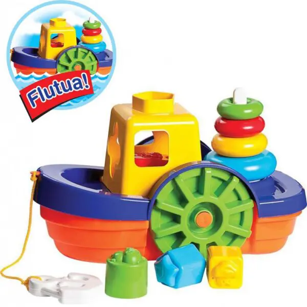 Brinquedo Educativo Barco Didatico Flutua na Agua Merco Toys