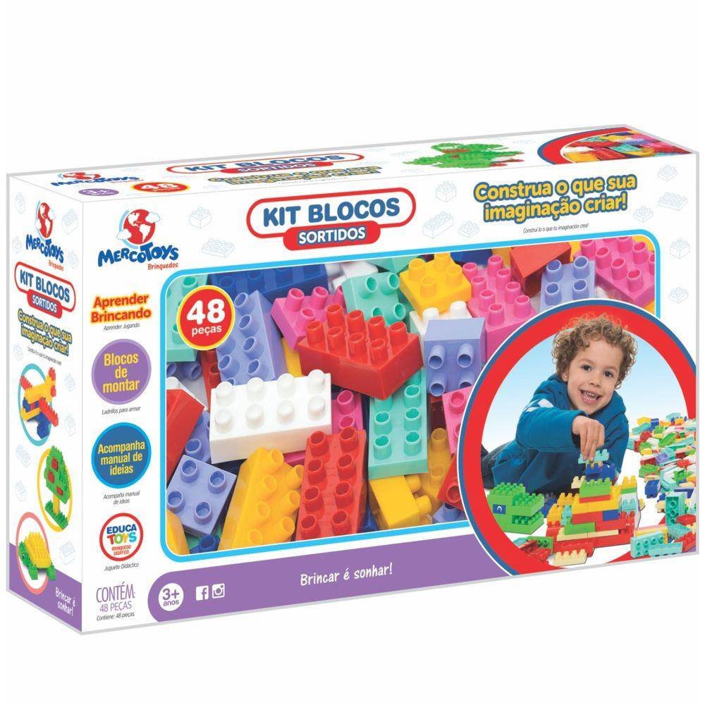 Brinquedo para Montar Kit Blocos de Montar 48 Pecas MercoToy – Papelaria  Pigmeu