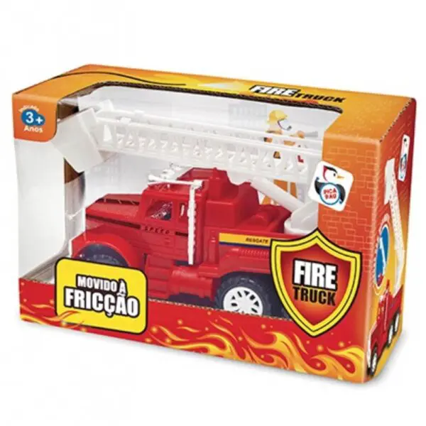 Carrinho Caminhao Bombeiro Friccao e Articulado 14Cm Sortido