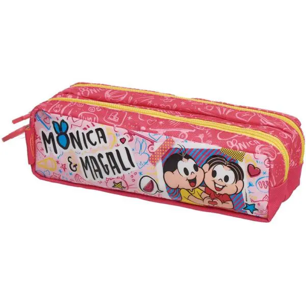 Estojo Duplo Infantil Monica e Magali BFF Pacific