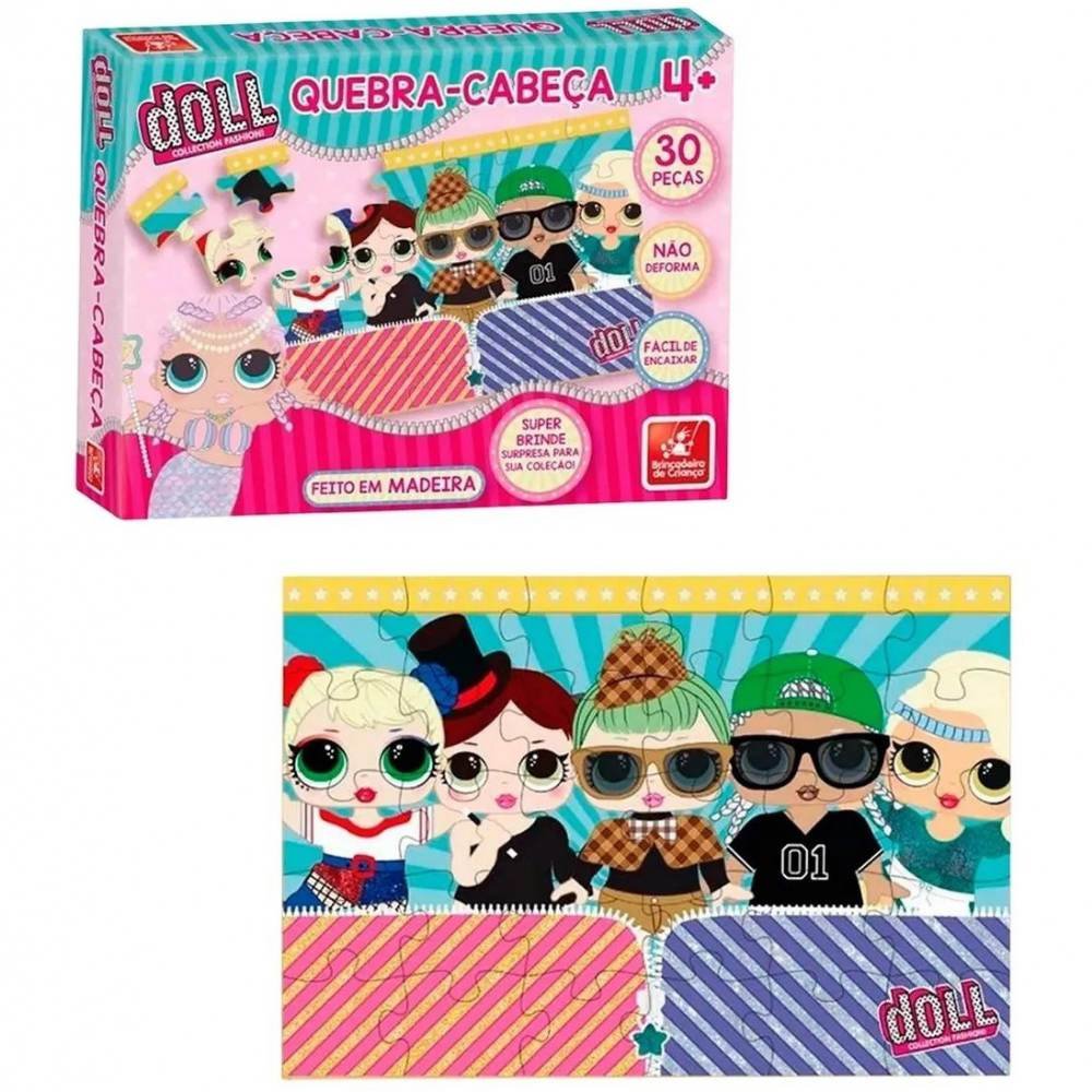 Jogo Quebra Cabeca em Madeira DOLL 30 Pecas +4 Anos – Papelaria Pigmeu