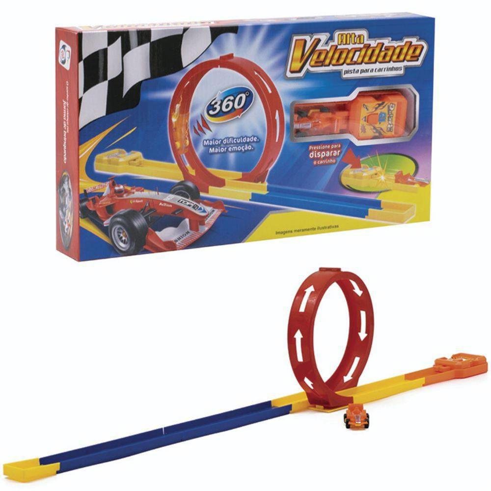 Pista 360 Looping Roda de Fogo Alta Velocidade Carrinho Fricção 17 Peças  Brinquedo em Promoção na Americanas