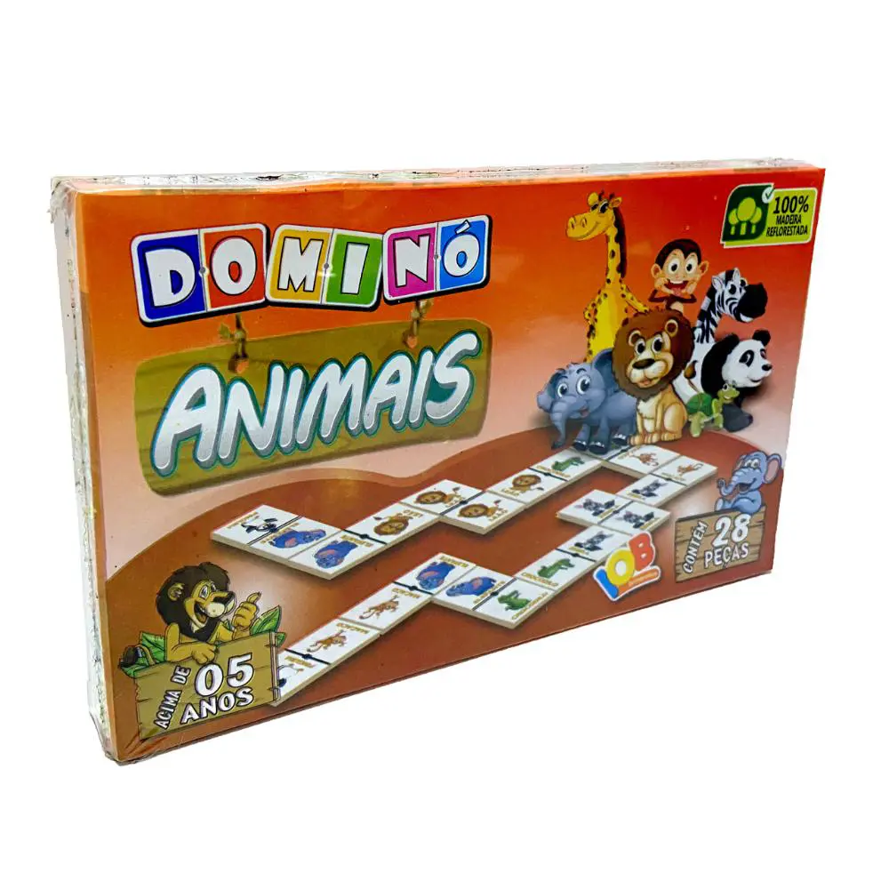 Jogo de Dominó Infantil Animais com