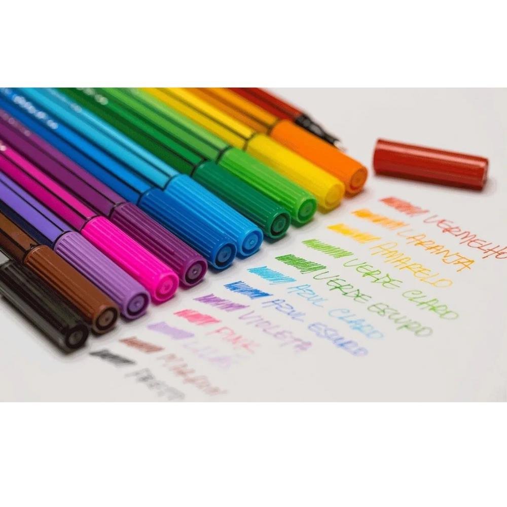 Caneta Microline Blister Com 12 Cores Compactor - Imagem 2