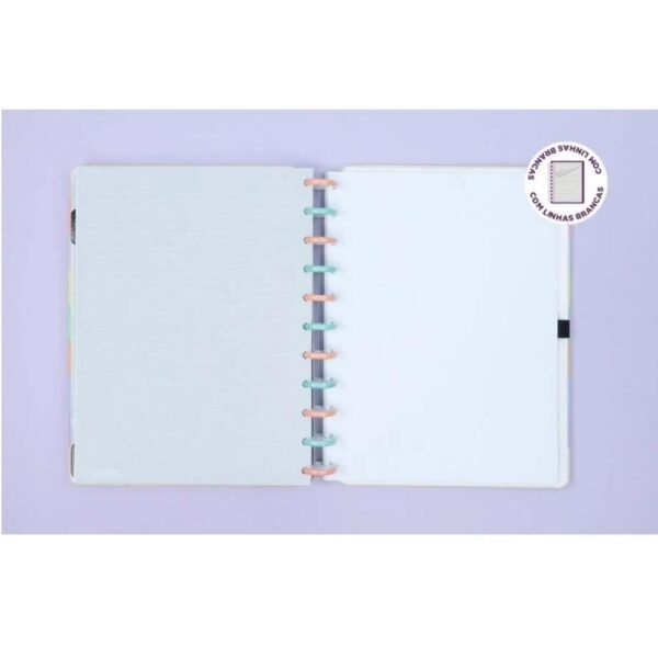 Caderno Inteligente Grande+ Arco Iris Pastel Linhas Brancas - Image 2