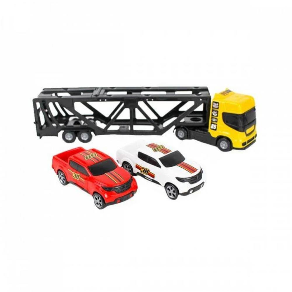 Caminhão Top Truck Cegonha Com Carrinhos App Jogo - Bs Toys