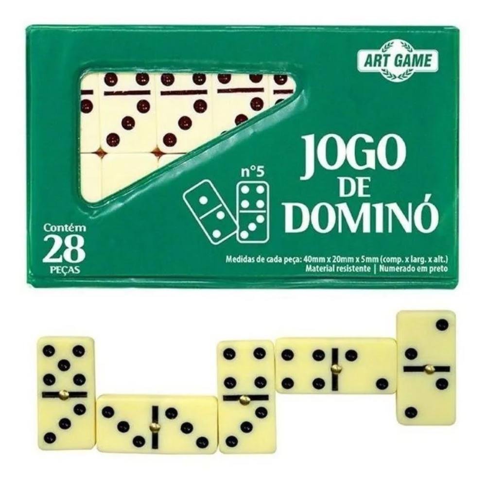 Jogo De Domino Profissional Osso 28 Peças Coloridos - MB UTILIDADES