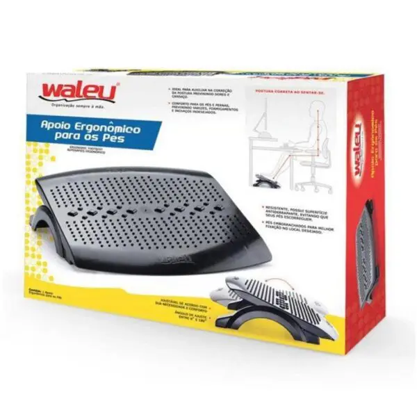 Apoio Ergonomico Para Os Pes Preto Waleu - Imagem 4
