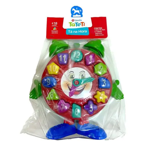 Brinquedo Educativo Relogio Ta Na Hora +18 Meses Tateti - Imagem 4