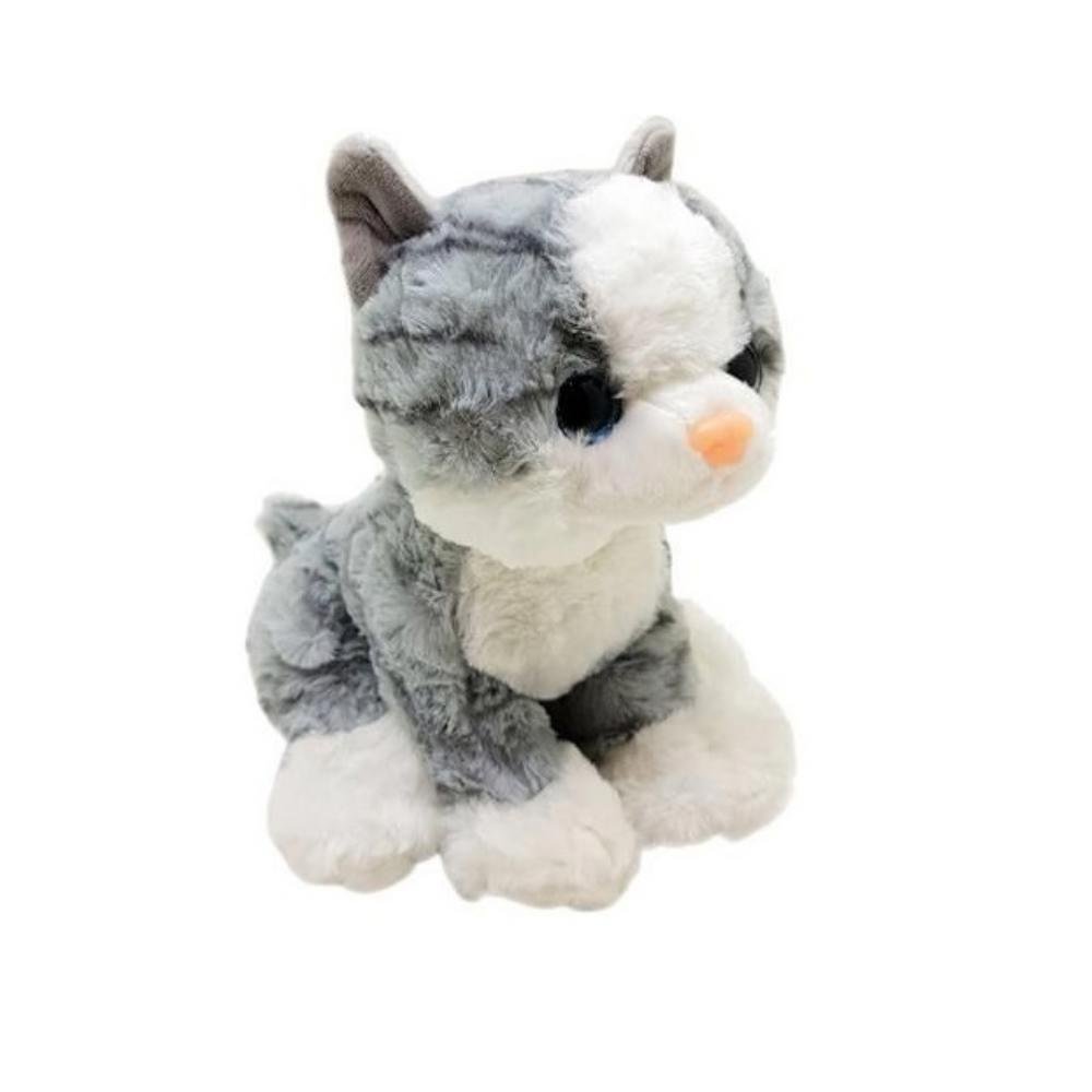 Gato De Pelucia 23cm Olhos Brilhantes Cinza Fizzy – Papelaria Pigmeu