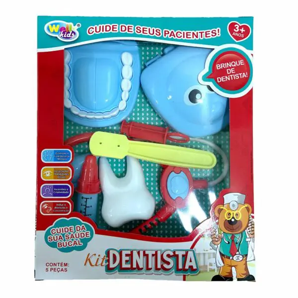 Kit Dentista Azul Com 5 Pecas +3 Anos Well Kids - Imagem 2
