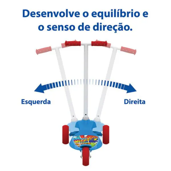 Patinete Skatenet Kid Azul Suporta 80kg Bandeirate - Imagem 3