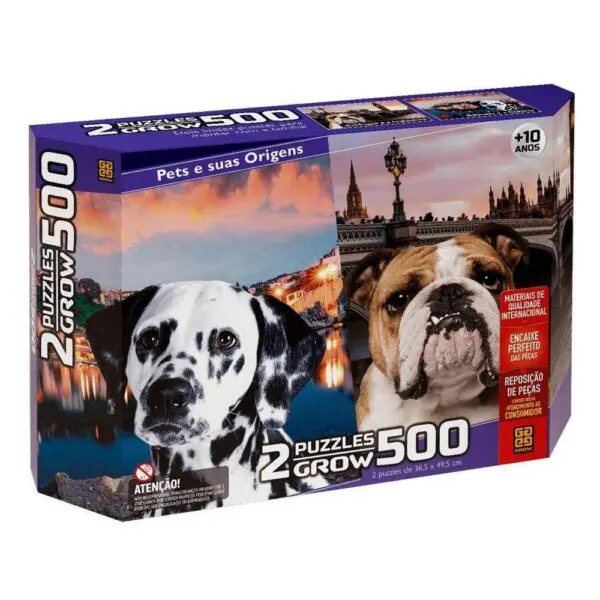 Quebra Cabeca Duplo Pets E Suas Origens 500 Pecas +10 Anos