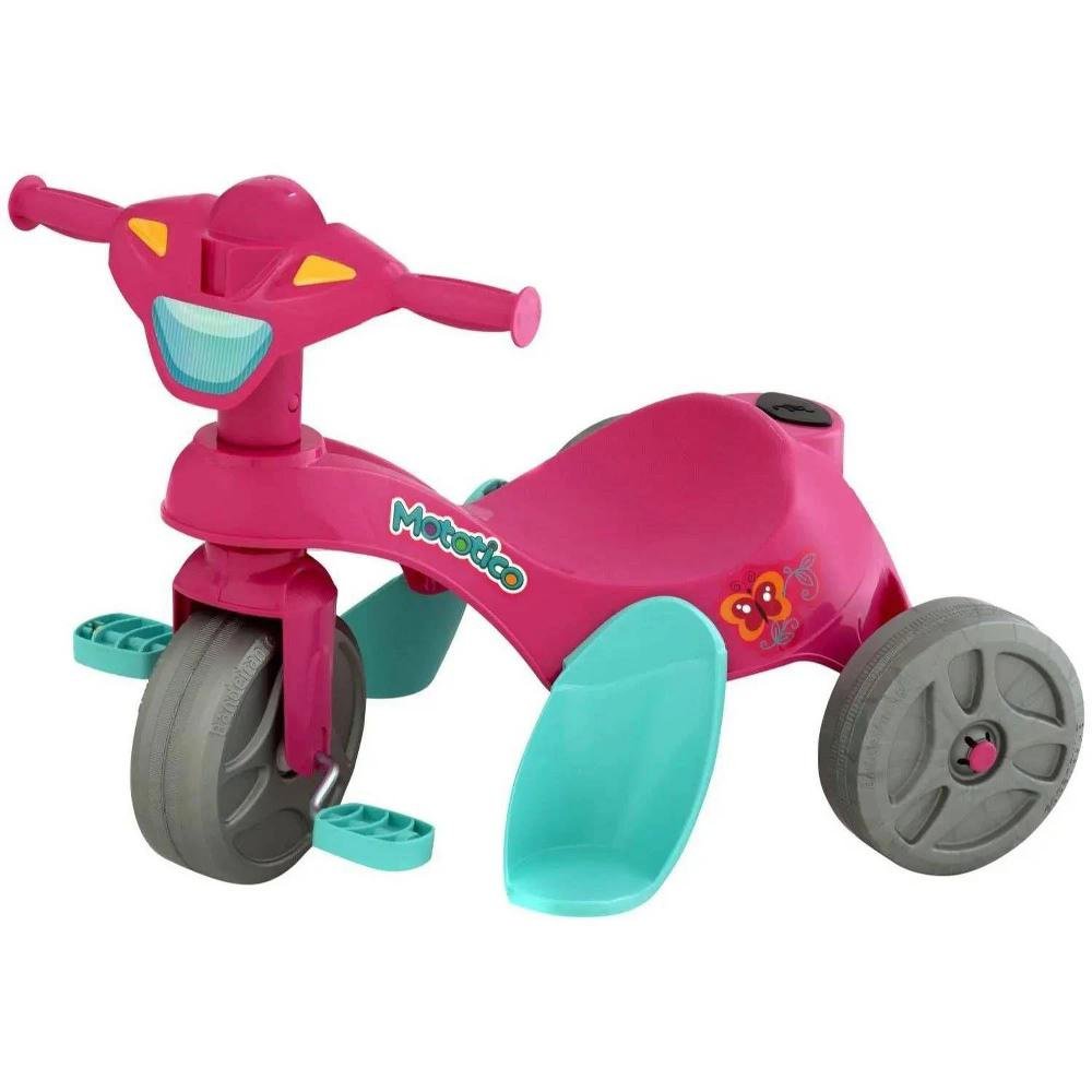 Triciclo de Passeio e Pedal - Moto Uno - Rosa - Calesita