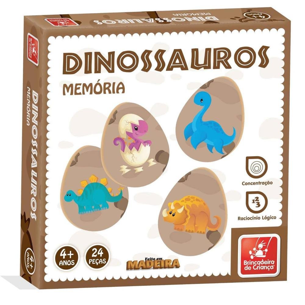 Jogo da Memória Educativo Dinossauro Madeira 24 Peças Infantil Criança  Vulcão 3D 2396 BCriança - BRINCADEIRA DE CRIANÇA - Jogos de Memória e  Conhecimento - Magazine Luiza