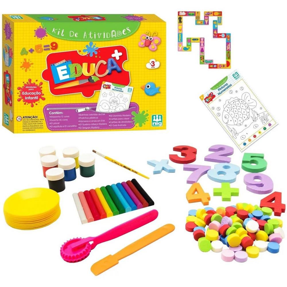 Kit 3 Jogos Educativos Alfabetizacao Infantil Numeros Letras - Nig  Brinquedos