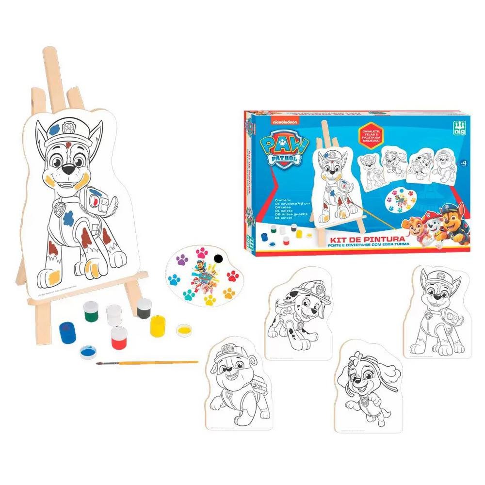 Kit de Pintura Infantil Paw Patrol +4 Anos Nig Brinquedos