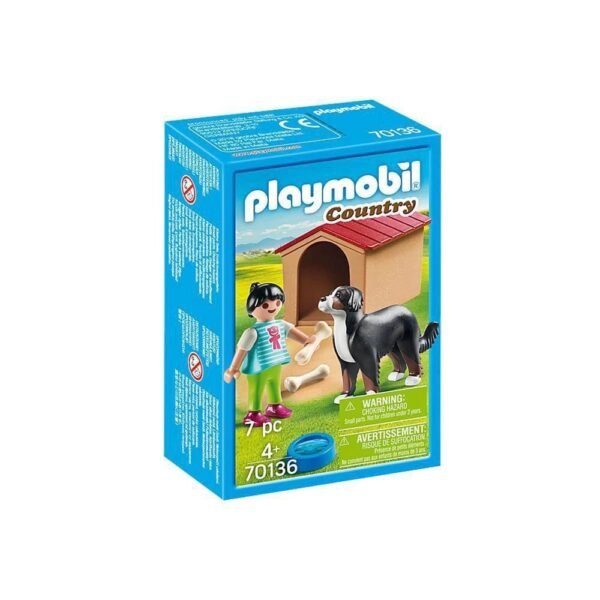 Playmobil Cachorro Com Casinha Country 7 Pecas +4 Anos 70136