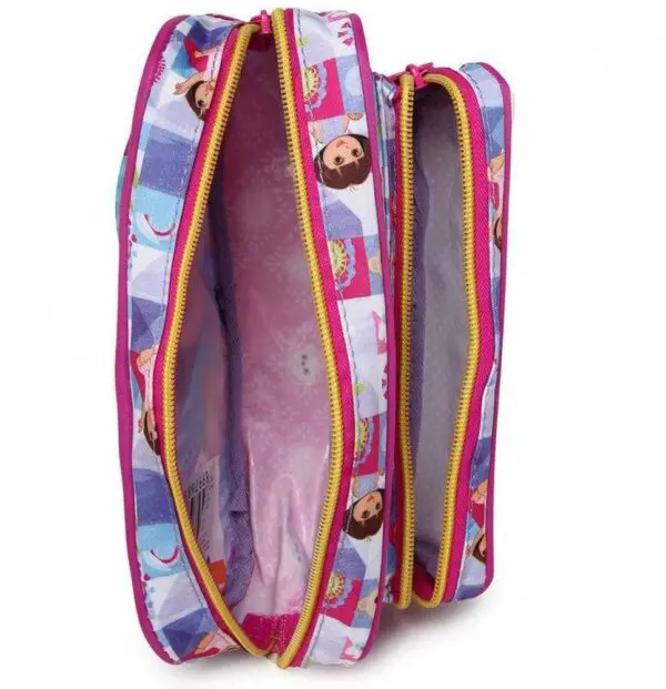 Estojo Escolar Duplo Dora Teddy Bear Roxo/Azul - Imagem 2