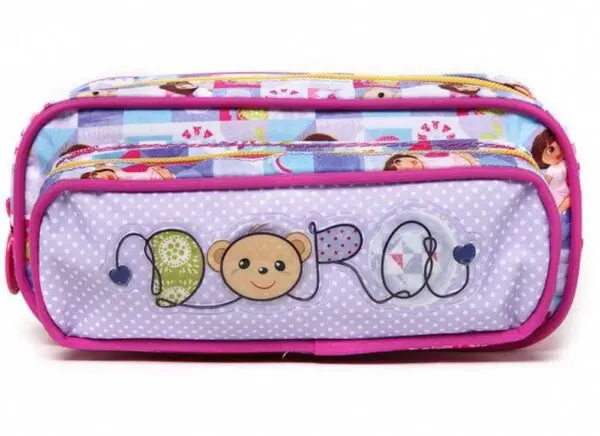 Estojo Escolar Duplo Dora Teddy Bear Roxo/Azul - Imagem 3