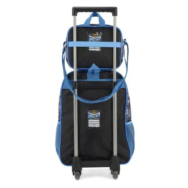 Kit Mochila De Rodinhas Lancheira Luxcel Batman Azul - Imagem 2