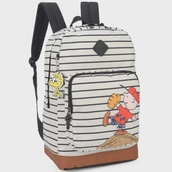 Mochila Escolar Juvenil a Turma do Charlie Brown Luxecel - Imagem 3