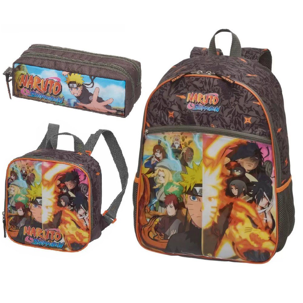 Mochila De Rodinhas Borutoestojokit Lancheira Naruto Cor Rosa