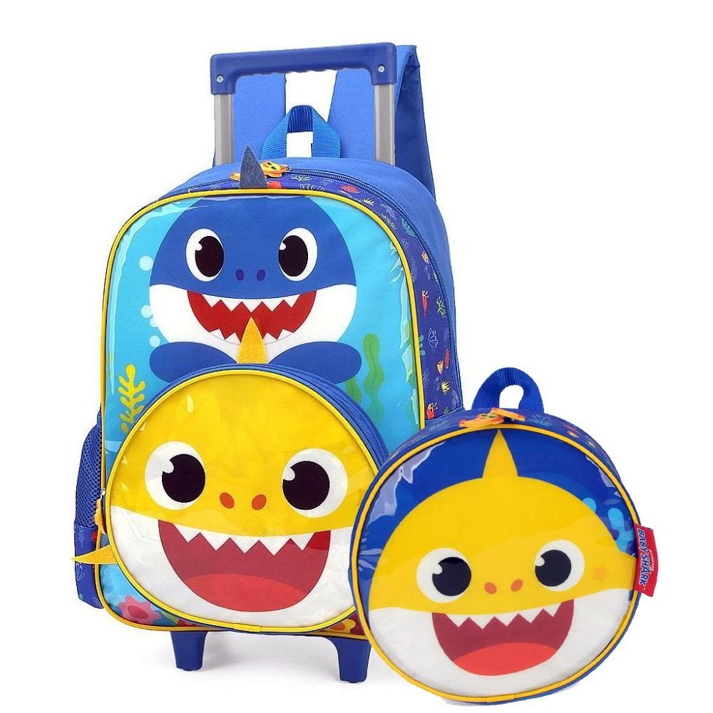 Kit mochila escolar de rodinhas infantil menino pequena Lancheira