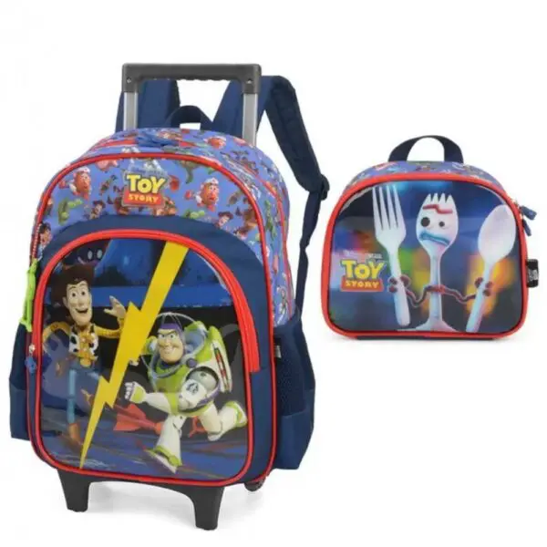 Kit Mochila de Rodinha e Costas Toy Story + Lancheira Grande