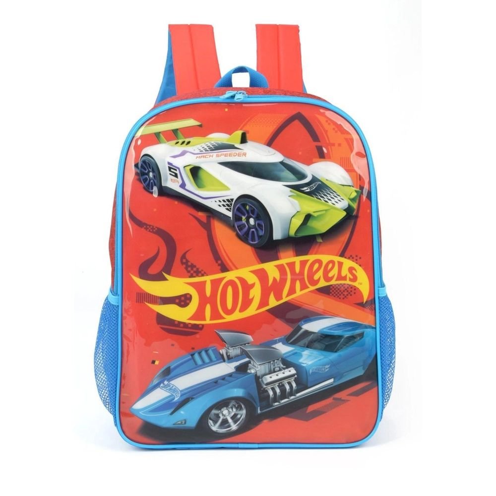 Mochila Infantil Menino Escolar Costas Carros Corrida Grande Cor