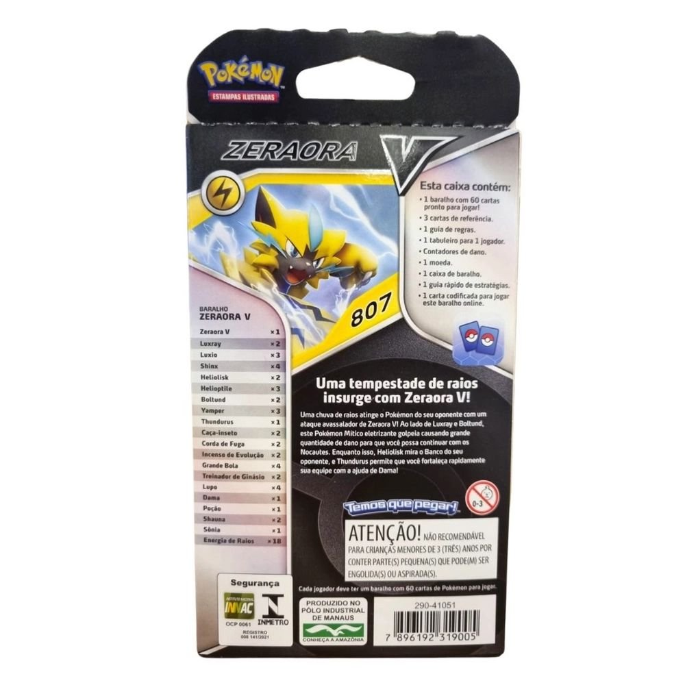 Jogo de Cartas Pokémon - Batalha V - Zeraora V - Copag