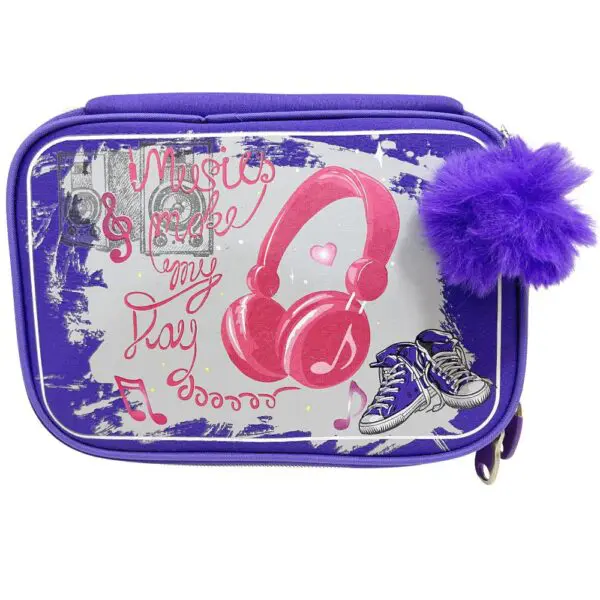 Estojo Box Nylon Neoprene Music Roxo Daterra - Imagem 2