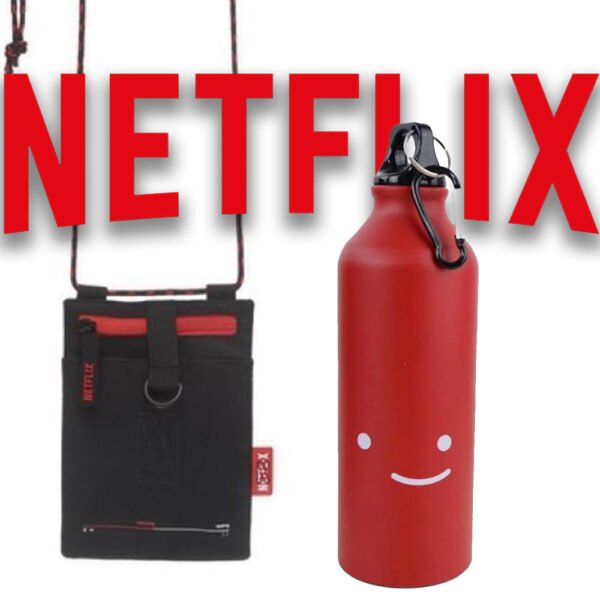 Kit Garrafinha Perfil + Porta Celular Netflix Pacific