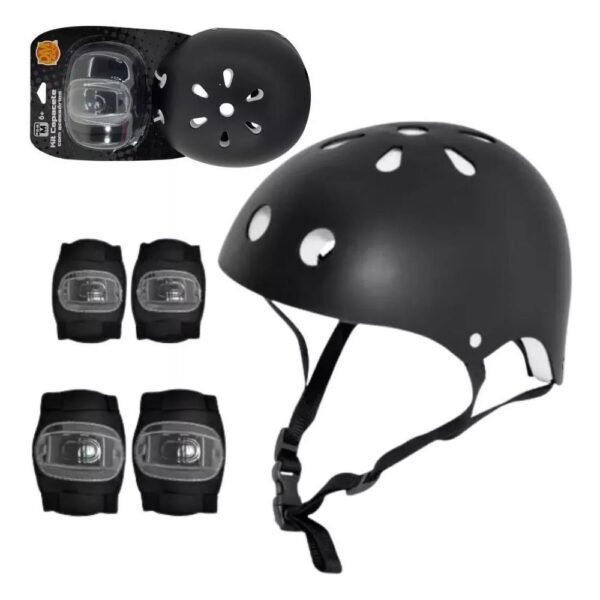 Kit Protecao Skate Capacete+Joelheira+Cotovelheira Dm Toys