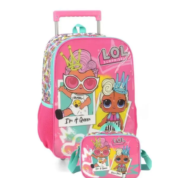 Kit Mochila de Rodinha Feminina Boneca LOL Luxcel