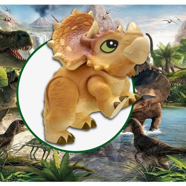 Boneco Dino Baby Jurassic World Triceratops Marrom Pupee - Image 3